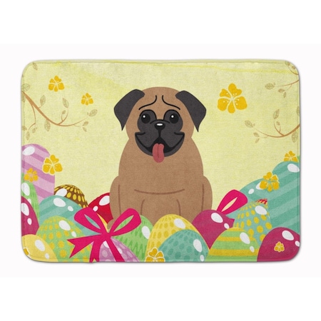 Carolines Treasures Easter Eggs Pug Brown Machine Washable Memory Foam Mat BB6005RUG
